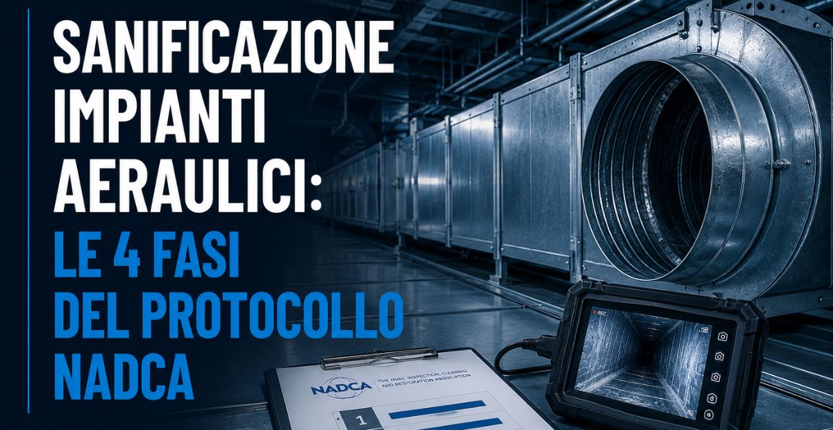 Come si sanifica davvero un impianto aeraulico secondo lo standard NADCA: ispezione, bonifica meccanica, sanificazione e verifica con dati di laboratorio. La guida per riconoscere un preventivo serio.
